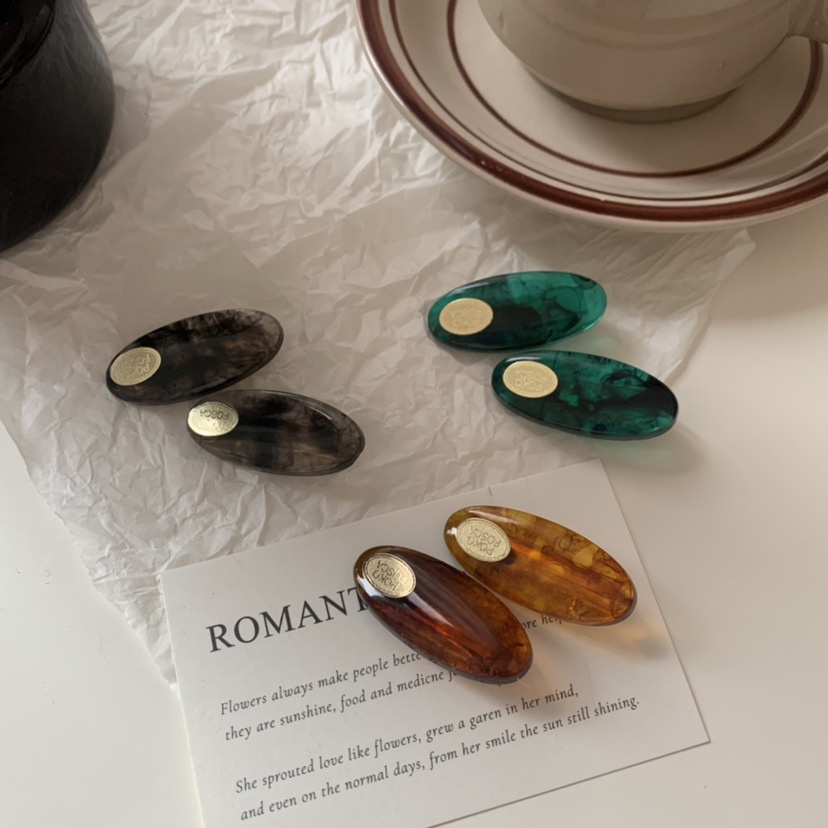 Liu Hai Jepit Rambut Klip retro amber Warna Klip net Merah Rambut Kartu Perempuan Klip Rambut Kecil