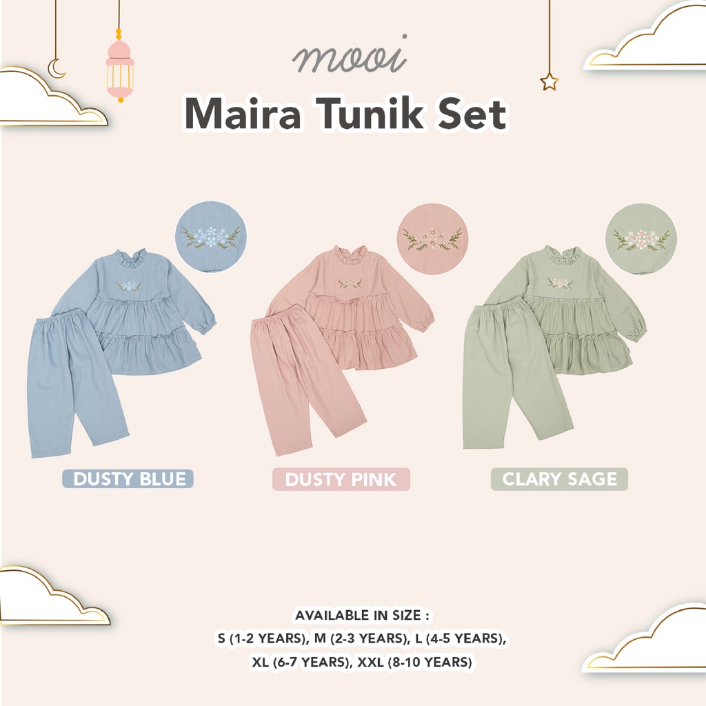 Mooi Setelan Anak Perempuan Maira Tunik Set / Setelan Anak / Tunik Anak - MOOI IED SERIES