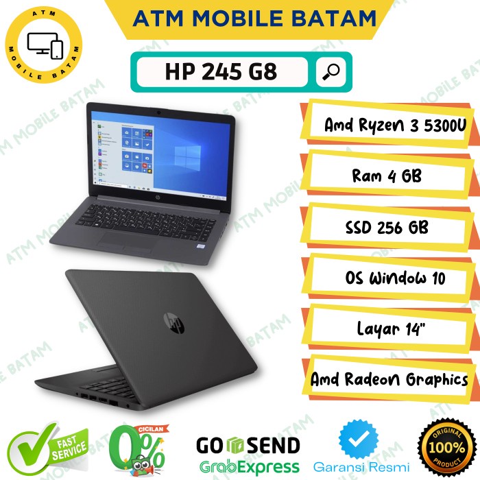 Laptop Hp 245 G8 Ryzen 3 5300U 4/256GB W10