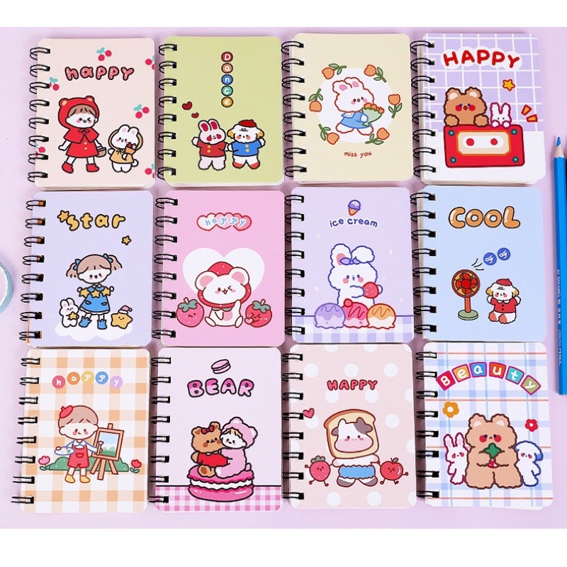 AJS Note book mini kecil a7 / notebook spiral / memo kecil /journal diary / buku kecil polos NB9