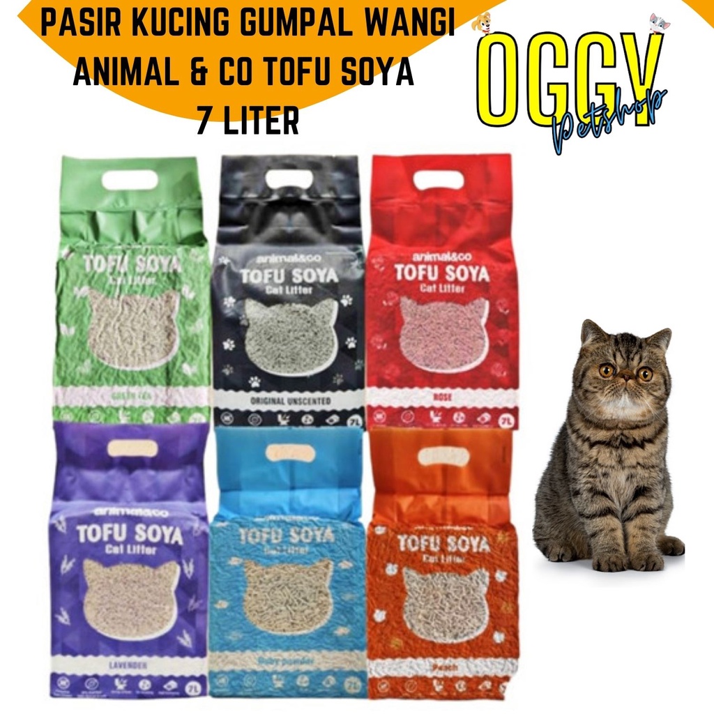 Pasir Kucing Gumpal Wangi ANIMAL &amp; CO Tofu Soya Cat 7 LITER