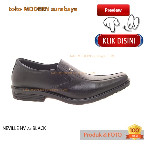 NEVILLE NV 73 BLACK sepatu pria formal pantovel slip on casual