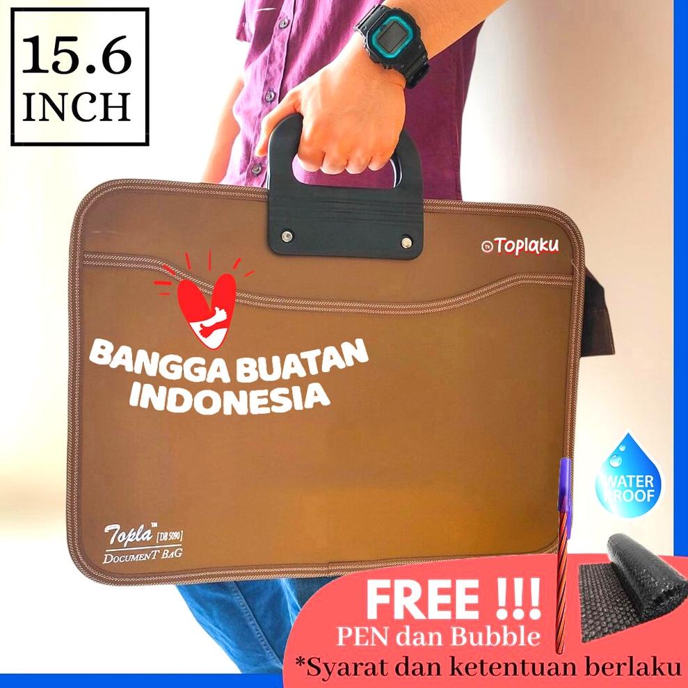 SALE TOPLA Tas Berkas Dokumen File Besar Anti Air Resleting 15.6 Inch Document Bag Ten Jinjing Penti