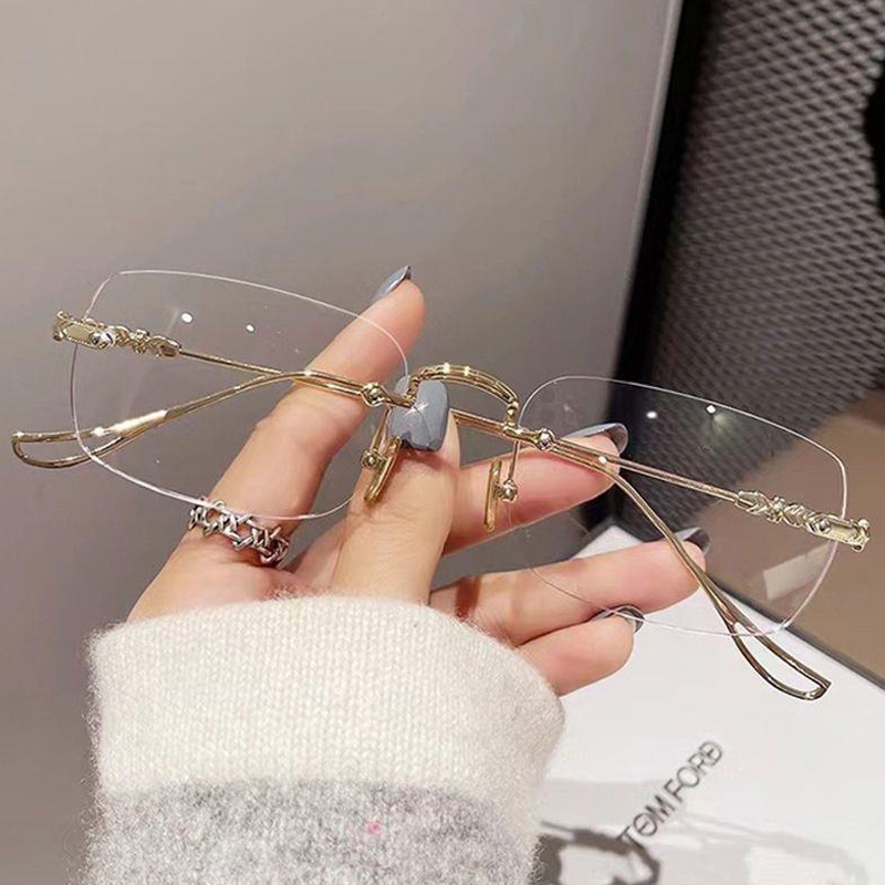 Kacamata Photochromic Anti Radiasi Tanpa Bingkai Untuk Wanita Pria Transisi Kacamata Komputer