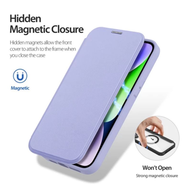 Case Dux Ducis iPhone 14 (Plus/Pro/Pro Max) Folio Flip Cover Skin X Pro Series Magsafe Casing