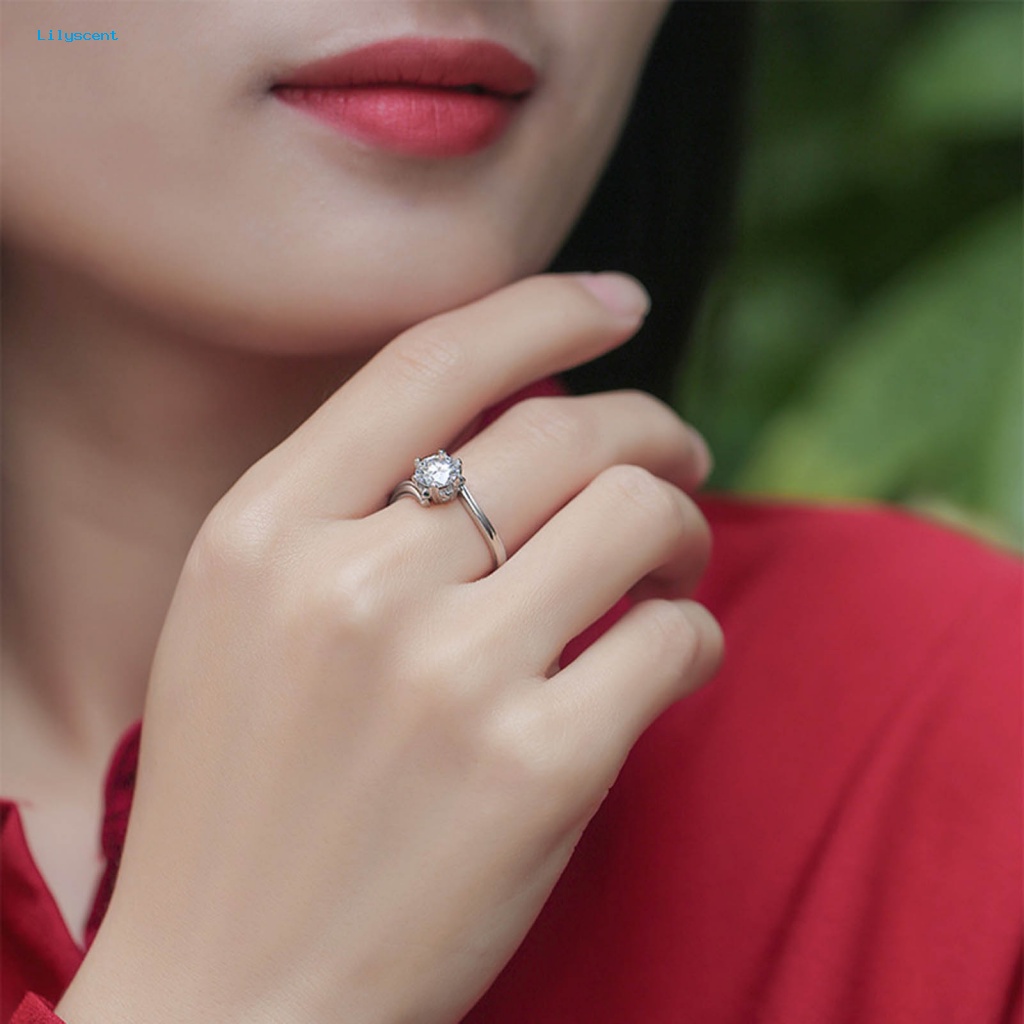 Lilyscent Tahan Aus Jari Band Perhiasan Aksesori Elegan Electroplated Engagement Ring Shiny