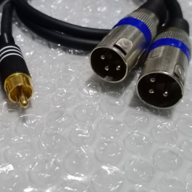 ➨ Kabel Audio 1 Pasang Xlr Male ke Rca Male Panjang 1 Meter ✭