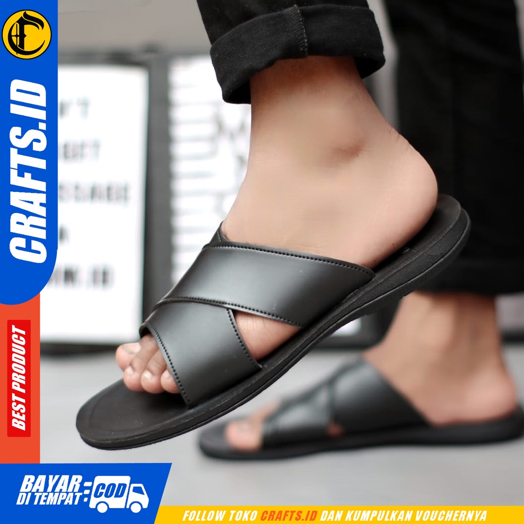Sandal Selop Pria Sendal Slide Casual Crafts Juha