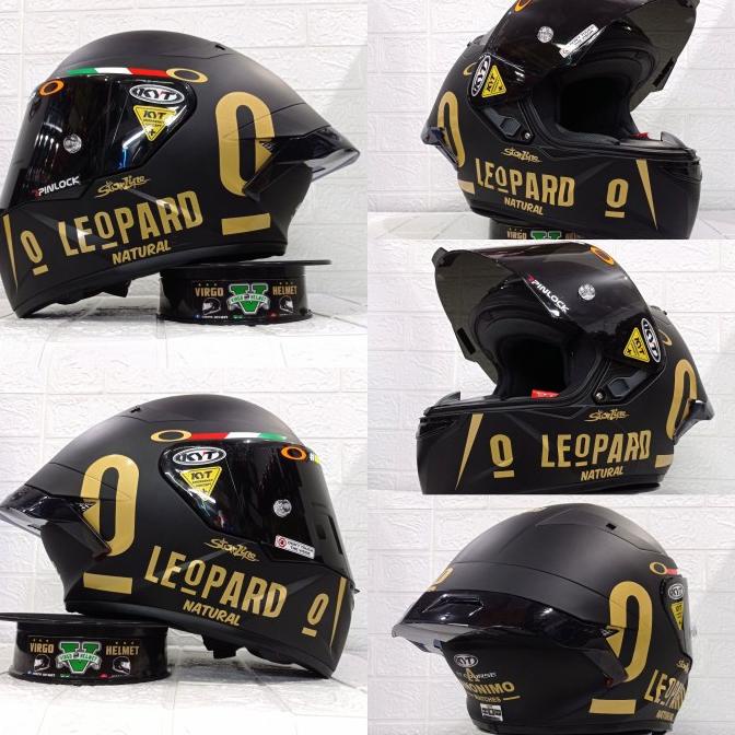 HELM KYT TT COURSE PAKET GANTENG STIKER LEOPARD KYT TT COURSE GANTENG