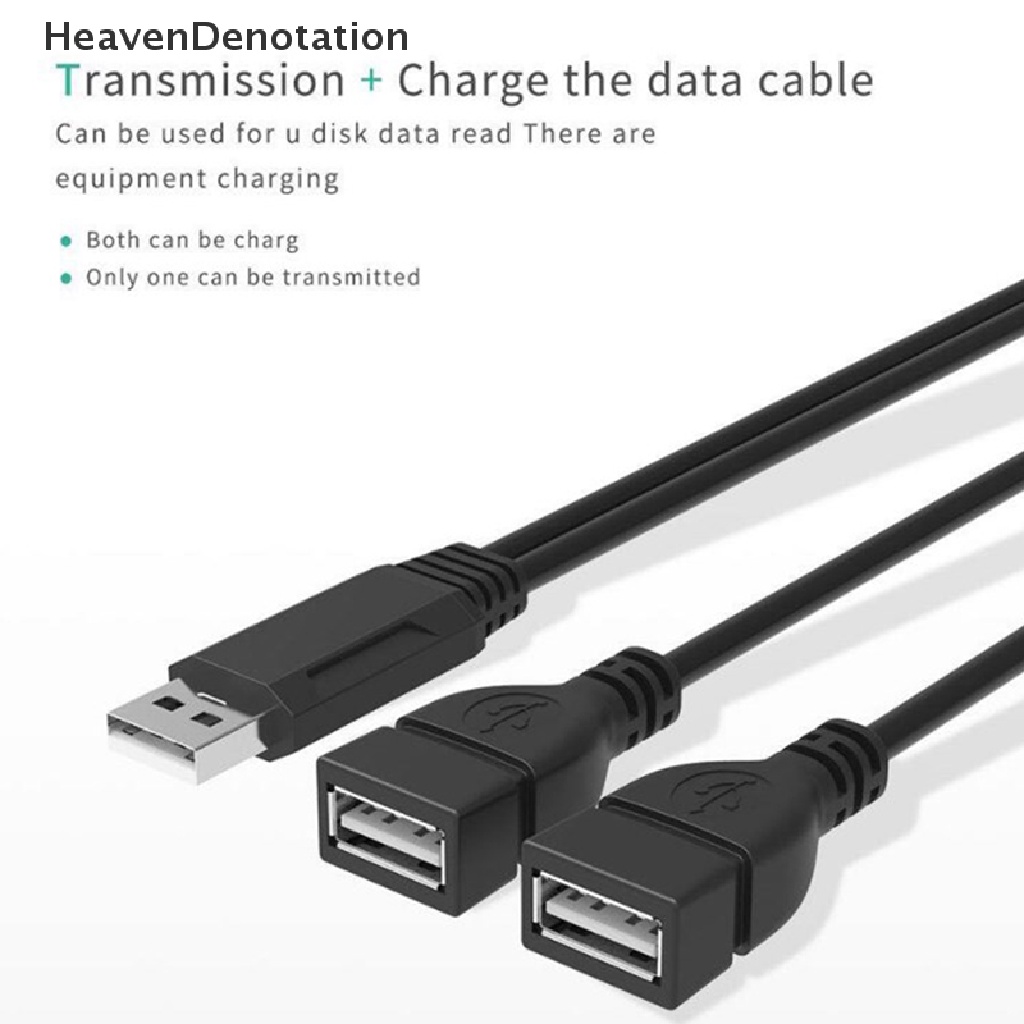 [HeavenDenotation] 2.0 USB Satu Female, Dua Male Data Charging Cable Kabel Data USB 30cm HDV