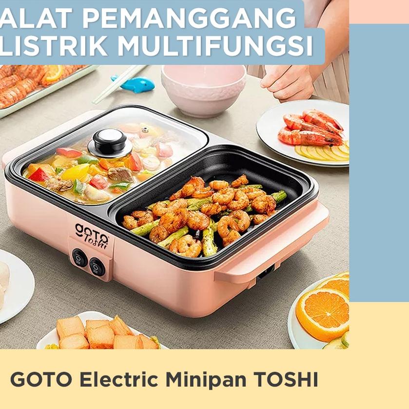 ✭ Goto Toshi Minipan Electric Hotpot Alat Panggangan Grill Pan BBQ 2in1 ♚