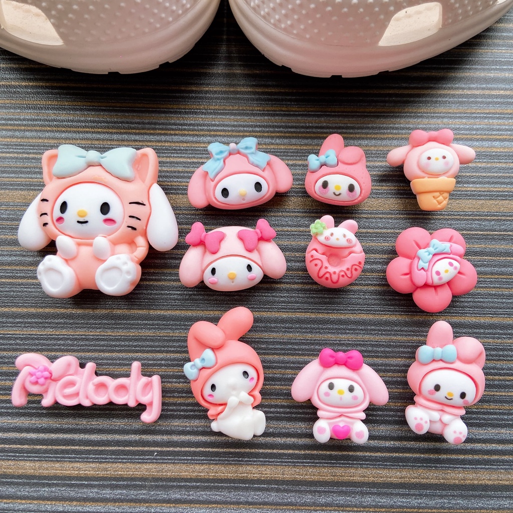 @shinydiy 11pcs My Melody Crocs Jibbitz Shoes Charm Sandal Aksesoris Sepatu Hias【aksesoris wanita】