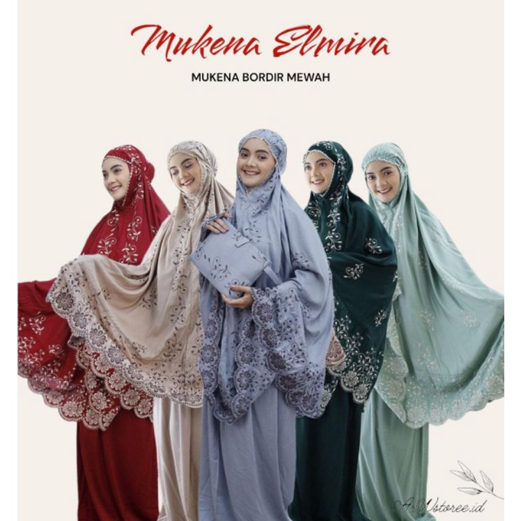 [BISACOD] Mukena Dewasa ELMIRA Bordir tabur Gracella Mewah terbaru teratai rayon premium