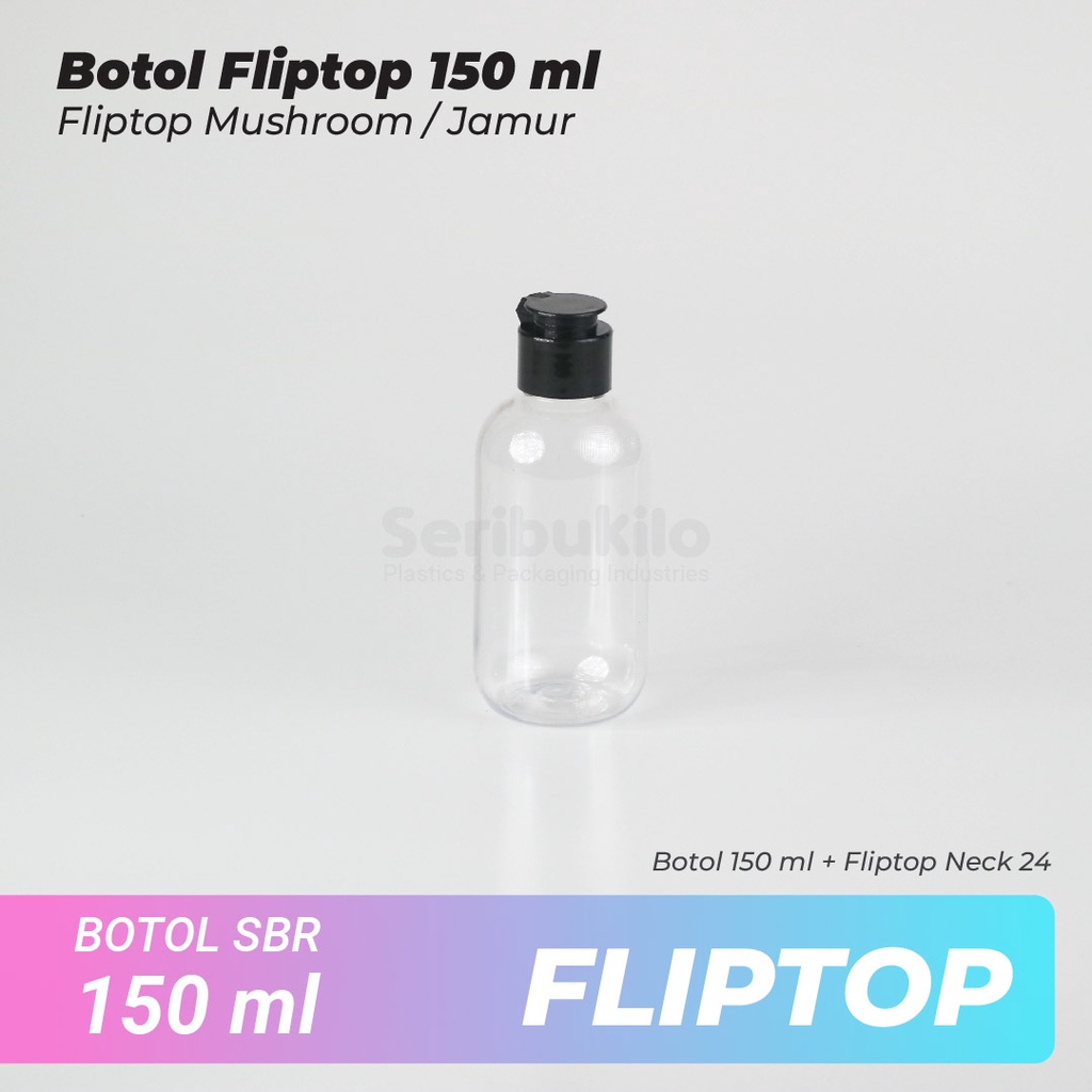 Botol Fliptop SBR 150 ml/Botol PET 150ml Fliptop Mushroom/Jamur SBR