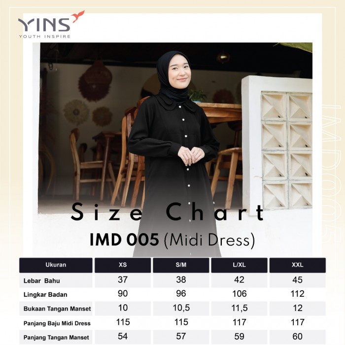 Tunik YINS IMD 005 Terbaru / Black Brown Maroon / Fashion Muslim Tunik Terbaru