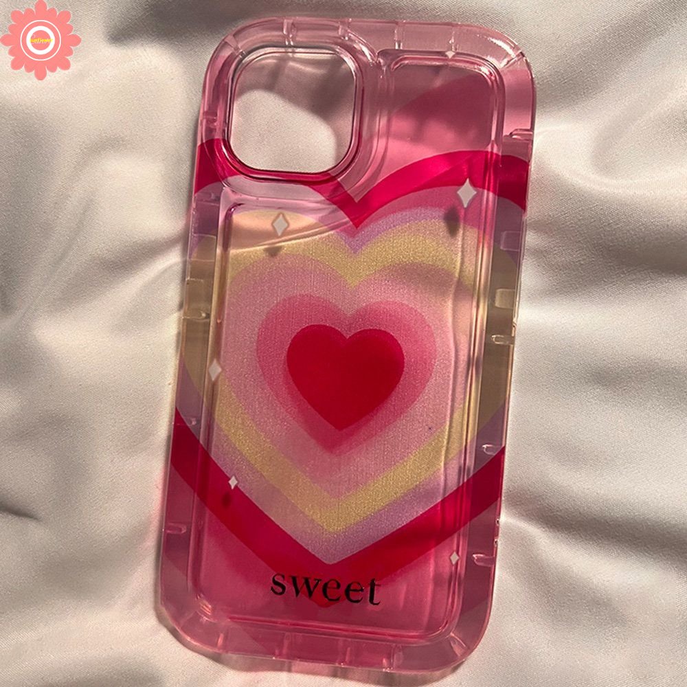 Ins Gradiasi Sweet Love Heart Cover Untuk Redmi 12C 9 10C 9A 10 9C NFC 10A 9T A1 Redmi Note10 11 8 9 10s 11s POCO F4 Airbag Shockproof Air Cushion Anti Jatuh Soft Case