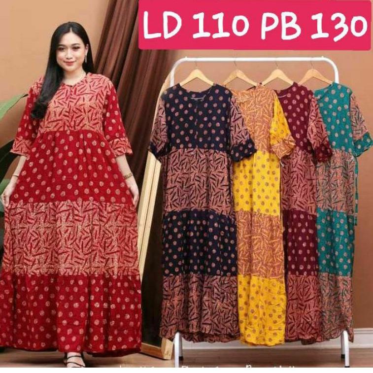 SIAP KIRIM Daster Busui Lengan 3/4 Jumbo LD 120 Tali Samping Dress Maura Panjang Rayon Premium A
