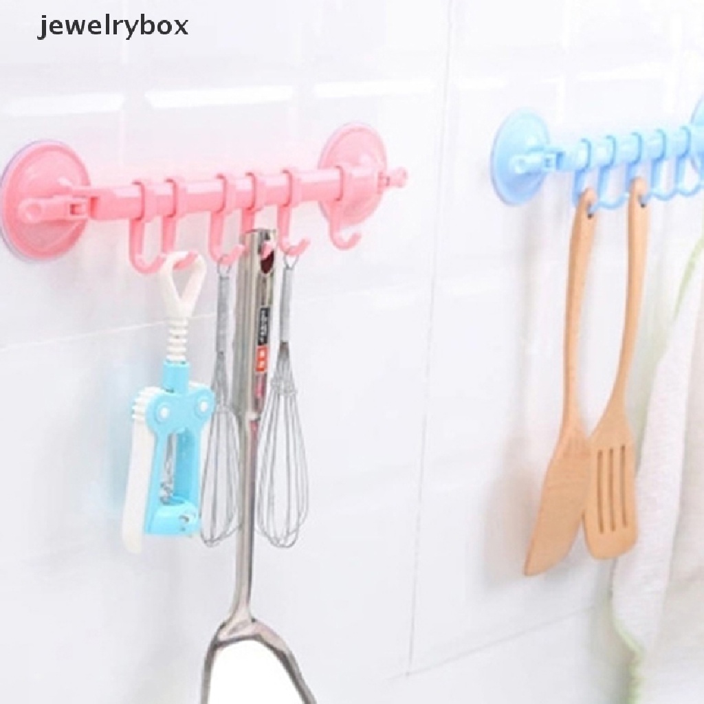 [jewelrybox] Adjustable 6kait Double Suction Cup Rak Gantungan Handuk Rak Gantung Holders Lock Type Sucker Bathroom Hook Organizer Butik