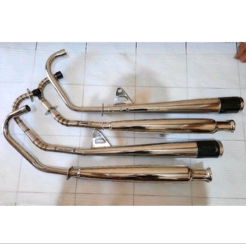 KNALPOT KLEPER MUFFLER KENALPOT PLOR CORBI MUFFLER LEHER STAINLES PNP CB100 CB 125 GL PRO GL MAX MEGAPRO TIGER VERZA MERK MSJ