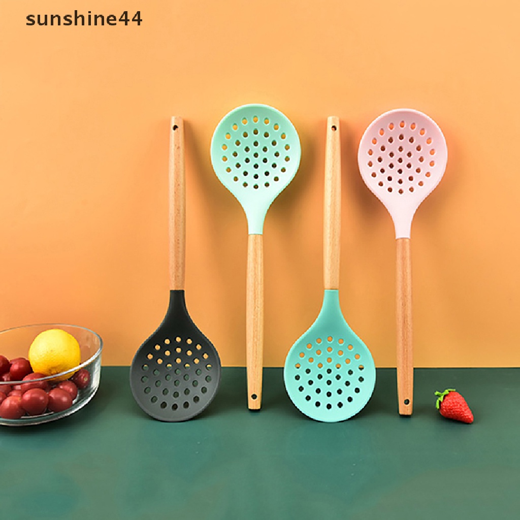 Sunshine 1Pc One-Piece Handle Silicone Colander Saringan Masak Alat Dapur ID