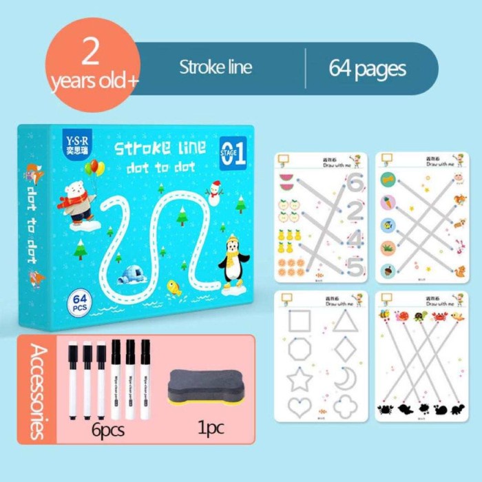 

Buku Latihan Menulis Anak- Erasable Paper Book Wipe And Clean/Paud