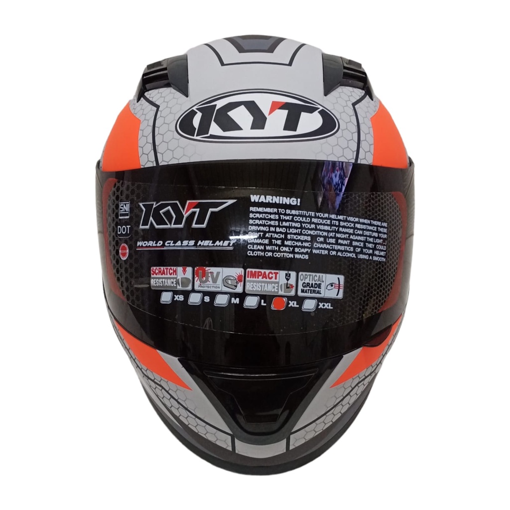 HELM KYT R10 #5 MATT GUNMETAL RED FLUO R-10 #5 KYT R-10 SMOKE VISOR