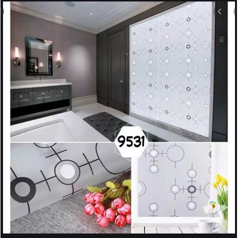 BAYAR DI TEMPAT / COD STIKER STICKER KACA WALLPAPER KACA MOTIF JENDELA RUMAH 90 CM X 1 METER