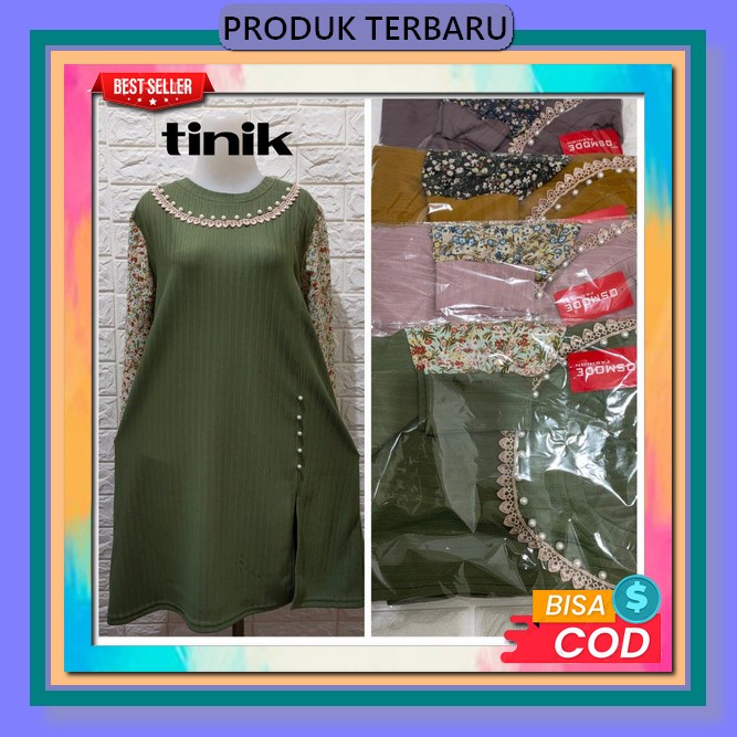 [Cod] Rrgemilang - Atasan Wanita Terbaru Tunik 1039 Tunik Muslim Long Tunik Import Polos Hitam Lenga