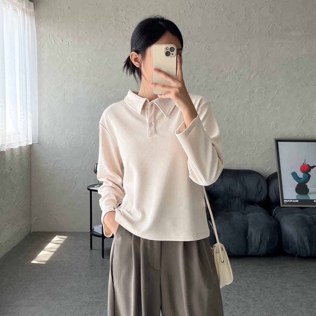 BEFAST - ZEC OOTD WANITA MEY / Cerine Top Knit PJ / Longslevee Kerah Keluaran Terbaru / Atasan Wanita Lengan  Panjang / Pakaian Casual Wanita Remaja / Outfit Ala Style Wanita Korean / Longslevee Polos Terlaris / Fashion Wanita Remaja Kekinian / Termurah