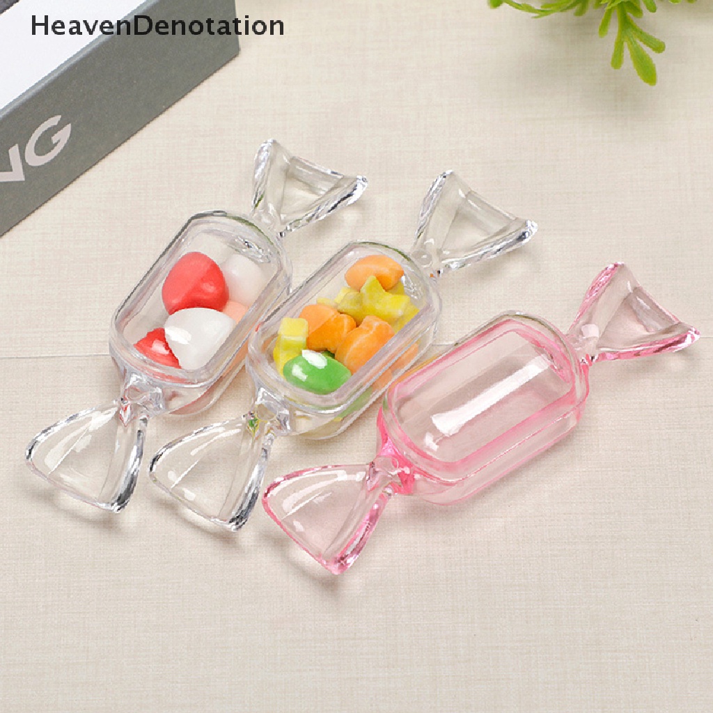 [HeavenDenotation] 5pcs Mini Candy Transparan Kotak Penyimpanan Manis Berbentuk Kotak Perhiasan Plastik Hadiah HDV