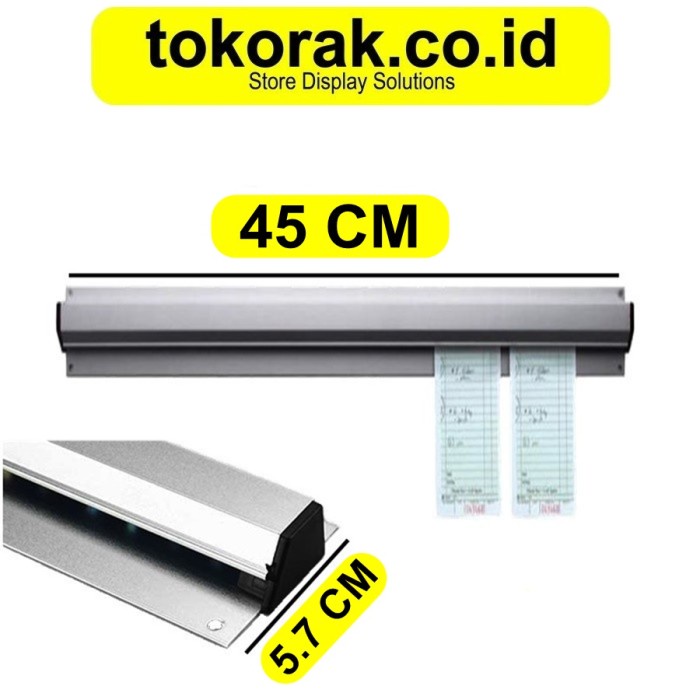

Terlaris Bill Holder Aluminium 45 Cm - Jepitan Order Dapur Bon Nota Kertas
