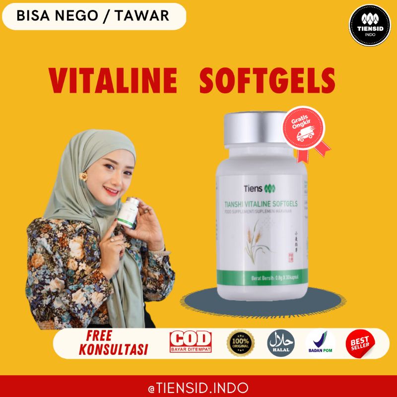 VITALINE SOFTGELS /  PENCERAH KULIT / pemutih badan permanen / kapsul pemutih badan permanen bpom / 