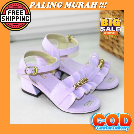 Sandal Pesta Anak Perempuan Size 30-35 Usia 4-8 Tahun Sandal Heels Anak Perempuan Sendal Pesta Anak 