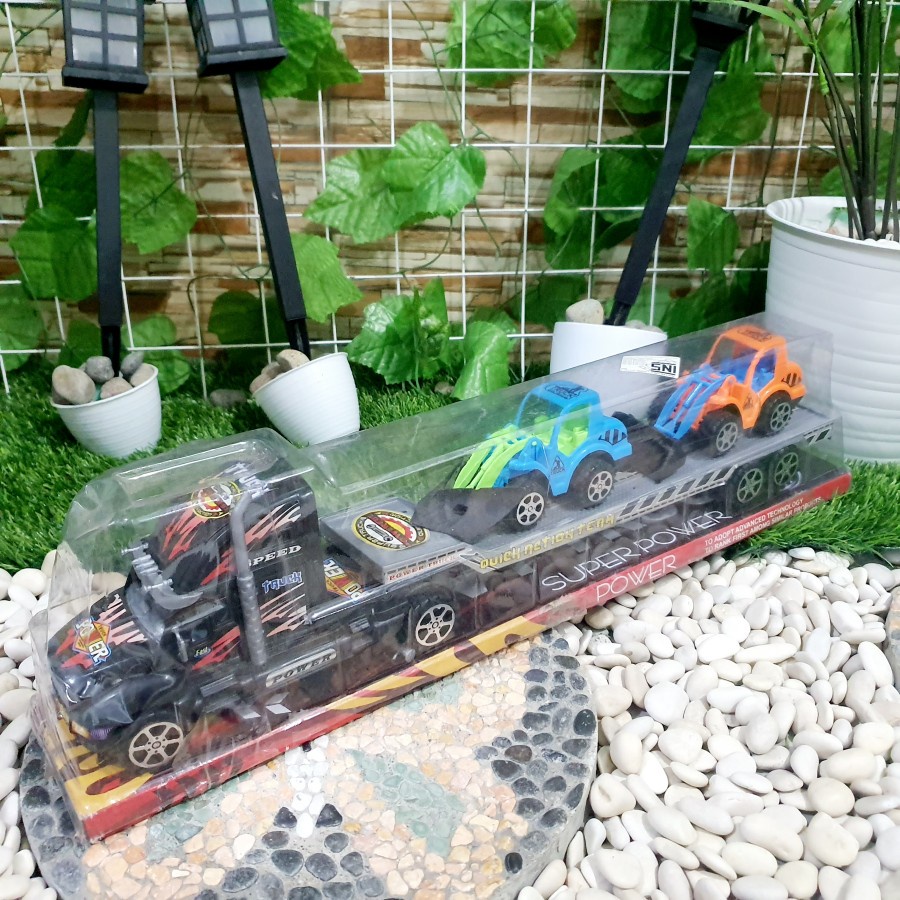 MAINAN TRUCK HAULER MUATAN BULDOZER BESAR ANAK EDUKATIF - MAINAN KADO