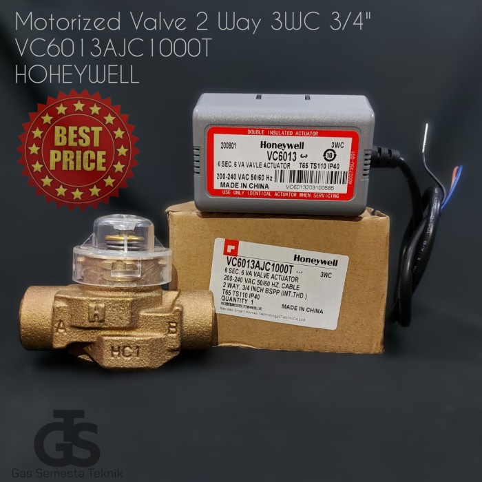 2 WAY MOTORIZED VALVE 3WC VC6013AJC1000T 3/4 INCH HONEYWELL ORIGINAL
