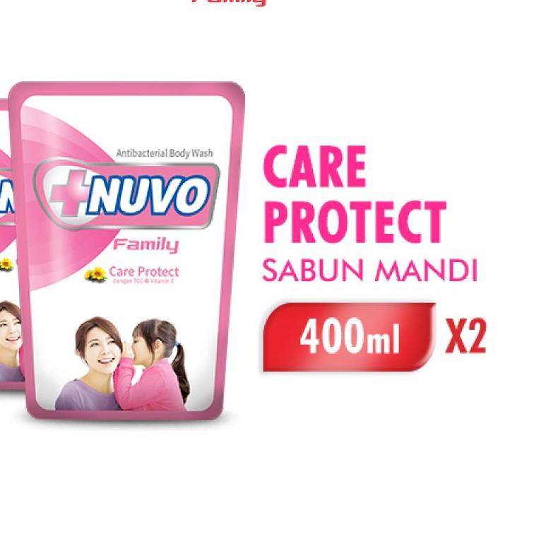 ✦ Nuvo Family Sabun Mandi Cair Pink Pouch 400Ml X2 ❈