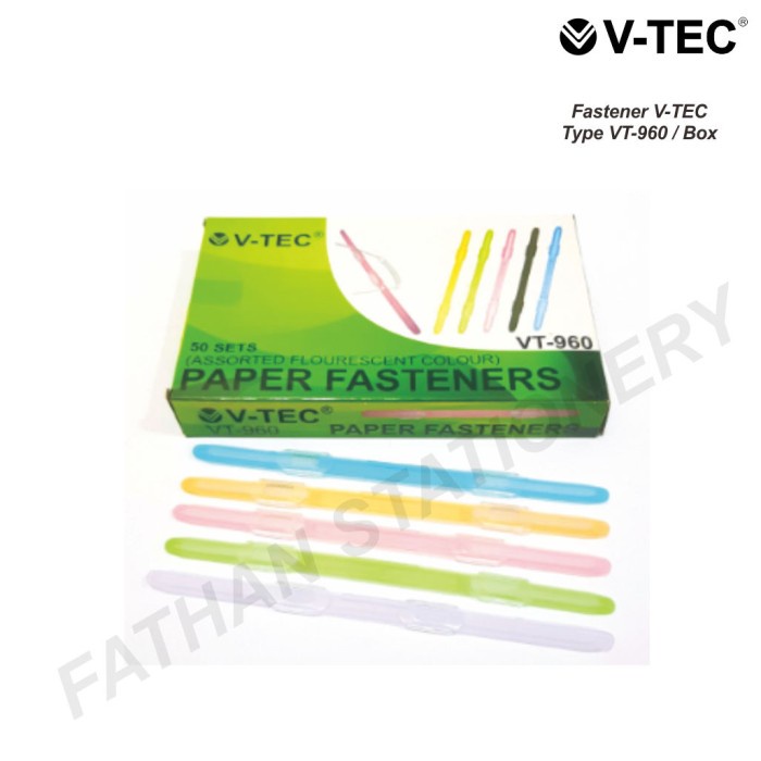 

Terlaris Acco Plastik / Paper Fastener V-Tec Type Vt-960 @Box
