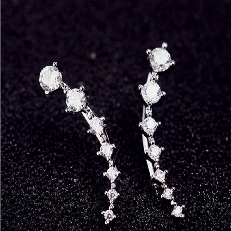 1pasang woman fashion elegant Kristal Berlian earbone Studs earring Hadiah Perhiasan