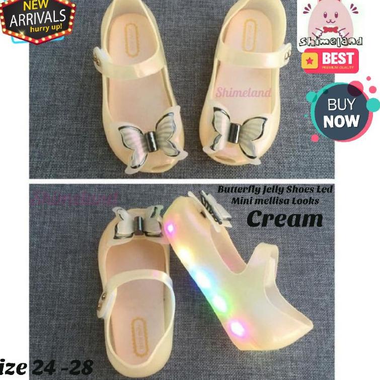 ❆ Sepatu Anak Perempuan Jelly Shoes Led Mini Mellisa Looks Flat Shoes Nyala ➧