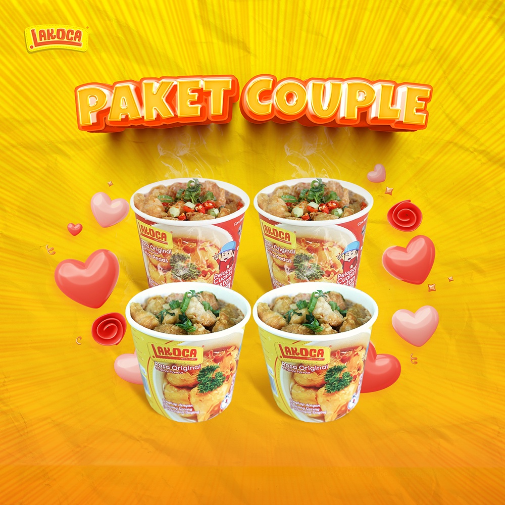 

Lakoca - Paket Couple - Lakoca Original dan Lakoca Xtra Pedas - Isi 4 Cup