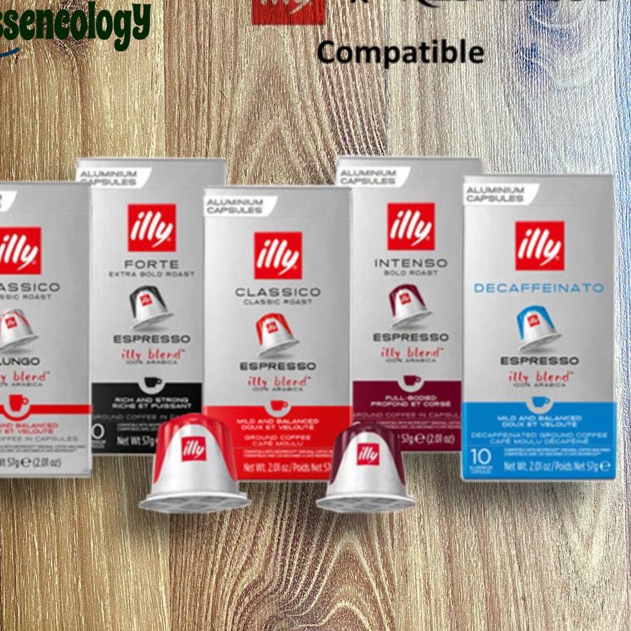 

♦ Illy Classico Nespresso Coffee Capsule - Classic Roast dan Decaffeinato - Isi 10 Kapsul ◄