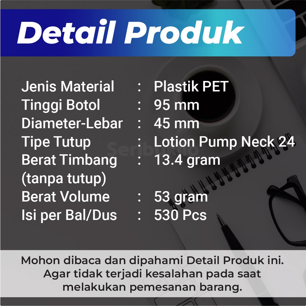 Botol Pump 100 ml/ Botol PET 100 ml Pump Lotion SBR/ Botol 100 ml Lotion Pump SBR