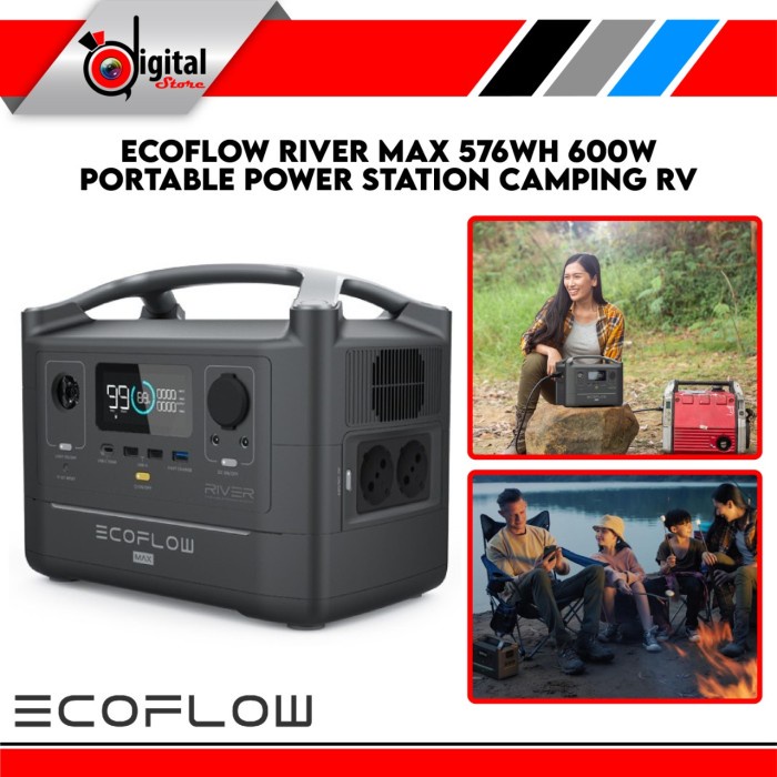 ECOFLOW RIVER MAX 576WH 600W PORTABLE POWER STATION CAMPING RV #ORIGINAL