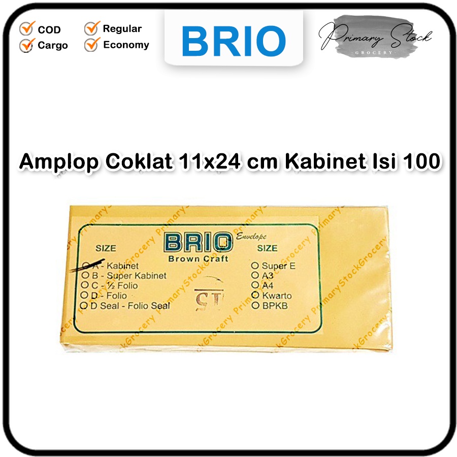 

Amplop Coklat 11 x 24 Kabinet BRIO Gaji Polos Isi 100 Lembar