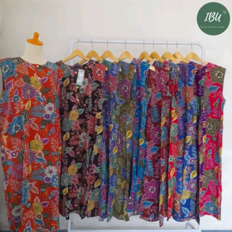 Ibu Daster Jumbo 32 Kub Batik Kencana Ungu Yukensi Ld 120cm Label Biru