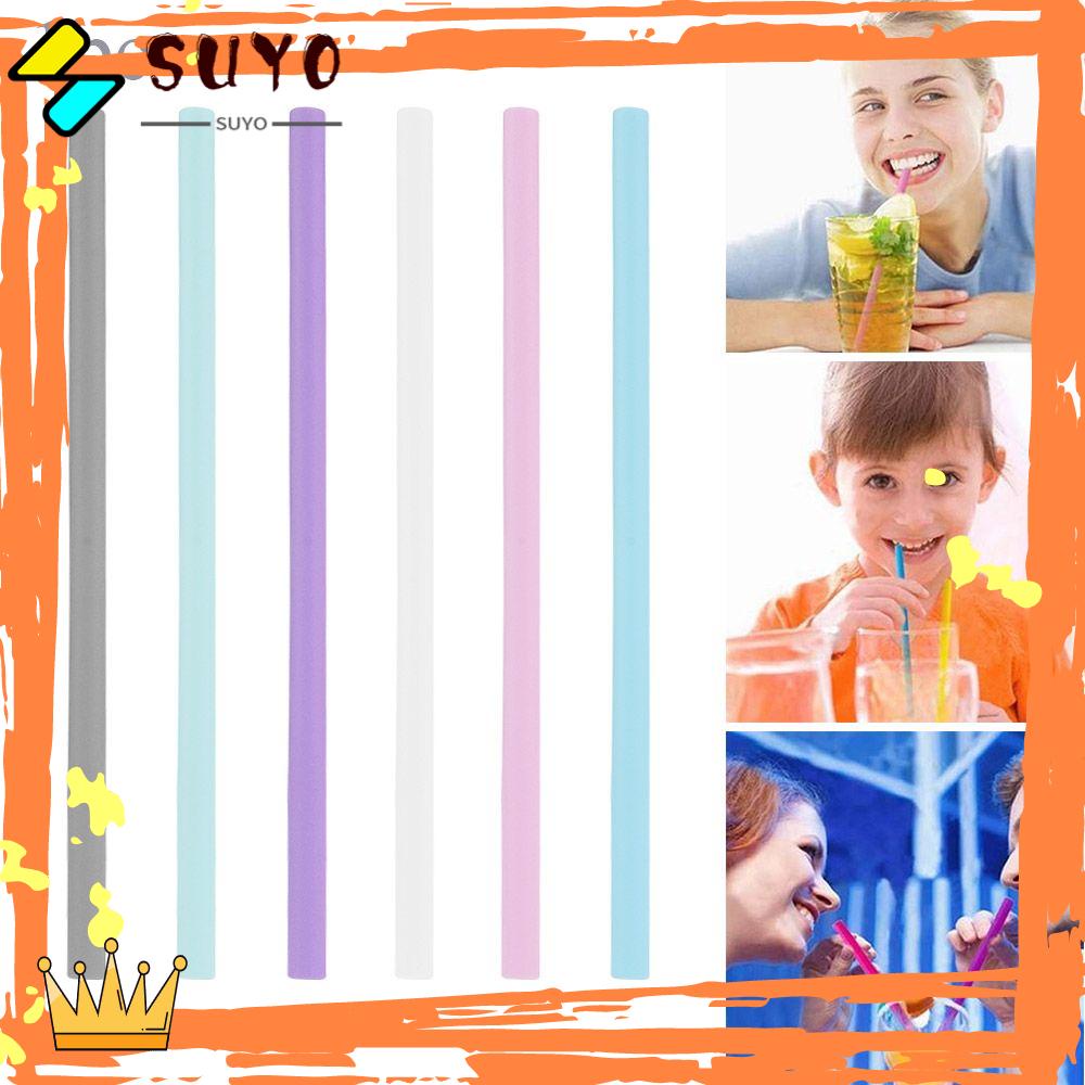 Suyo Sedotan Minum Silikon Filter Ramah Lingkungan Candy Color Barware Pipet