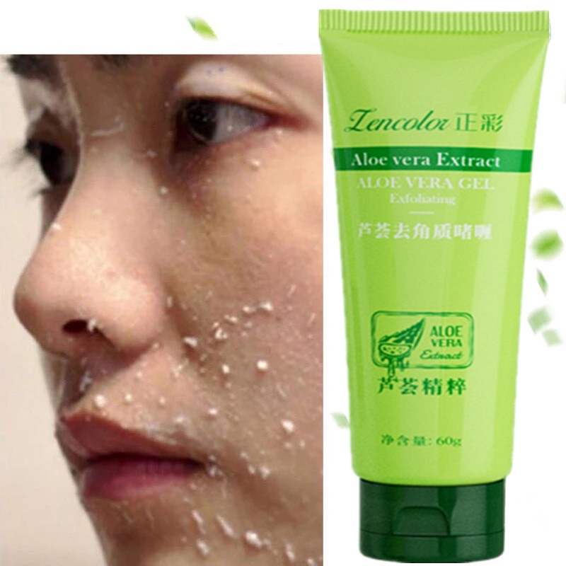 Aloe exfoliate Peeling Gel 60g Facial Glowing Blackhead Cleaner Body Exfoliating Mencerahkan Dan Mengangkat Sel Kulit Mati