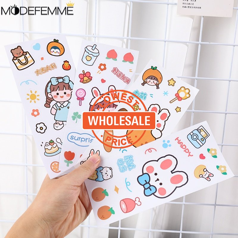 [Harga Grosir] Gadis Lucu Cangkir Air Stiker DIY Diary Stiker Hias Perlengkapan Kantor Sekolah Alat Tulis Tahan Air Aksesoris Dekoratif Little Bunny Handbook Stickers