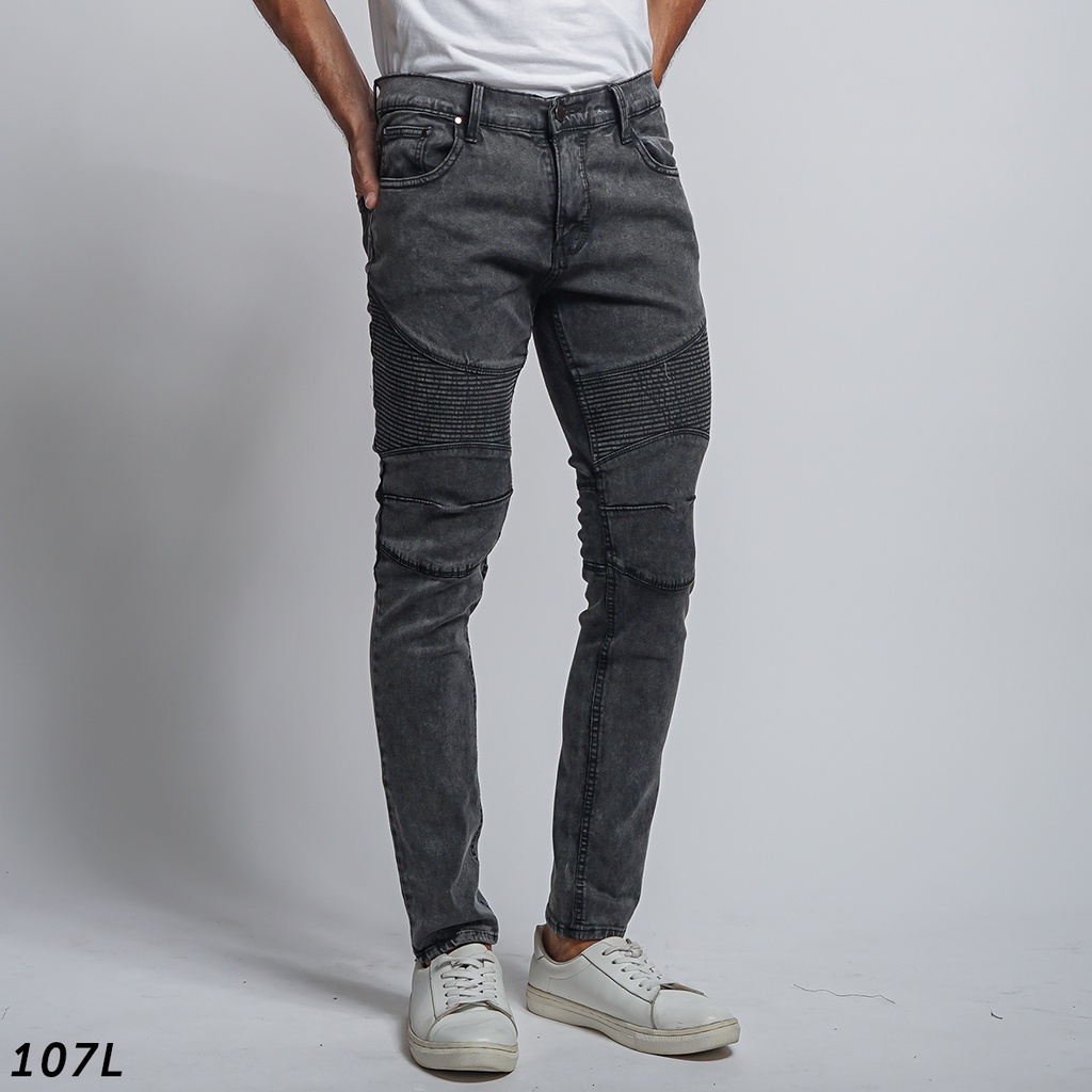 HSRM - Celana Jeans Bikers Pria Skinny Jeans Pria Premium Biker Jeans Cowok Celana Pria Panjang 107