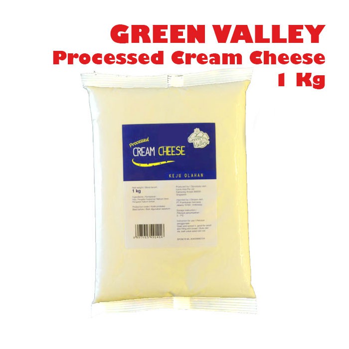 GREEN VALLEY Processed Cream Cheese 1 Kg / Keju Krim 1000 Gr